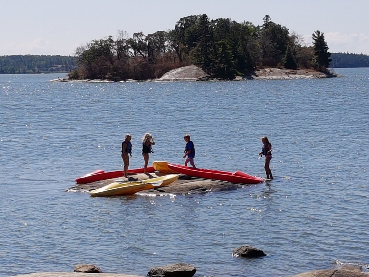 Water recreational opportunities at King Island Lodge include free kayaks and paddle boards.