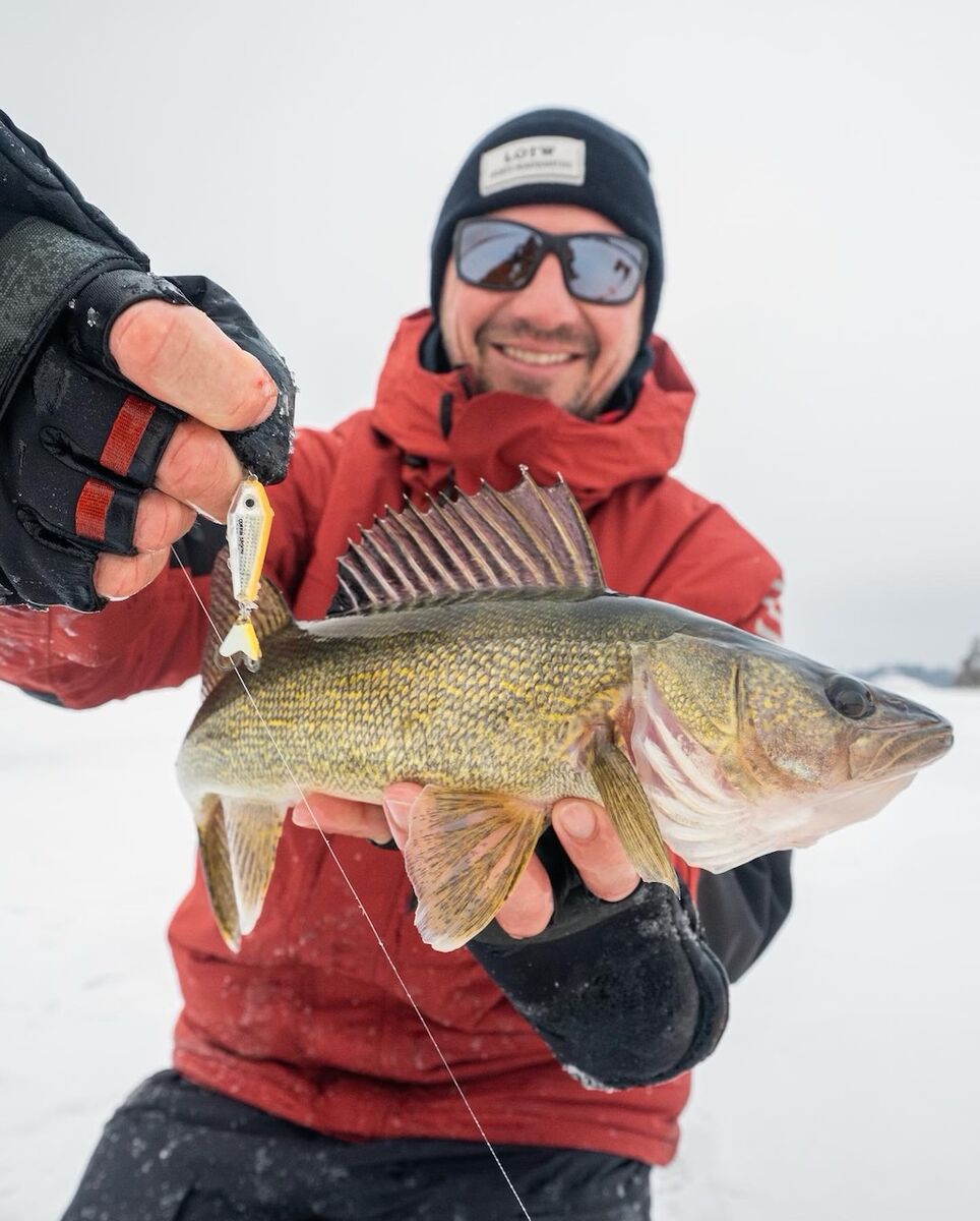 Jigging spoons tipped with a minnow work great for walleye.