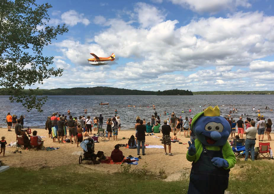 Go to a local festival while camping in Sunset Country. The Blueberry Festival in Sioux Lookout is pictured here.