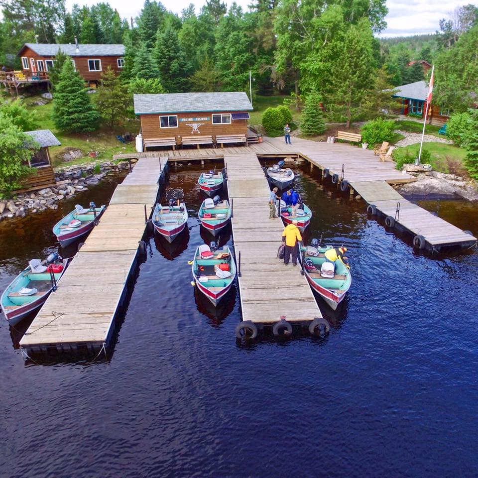 The docks at Viking Island Lodge