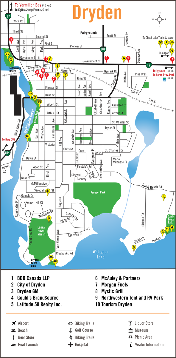 Map of Dryden Trails & Services