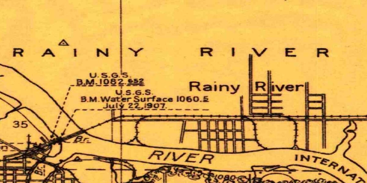 Map of Rainy River, Ontario in early 1900s