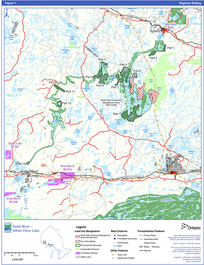 Map of Turtle River - White Otter Wilderness Park.