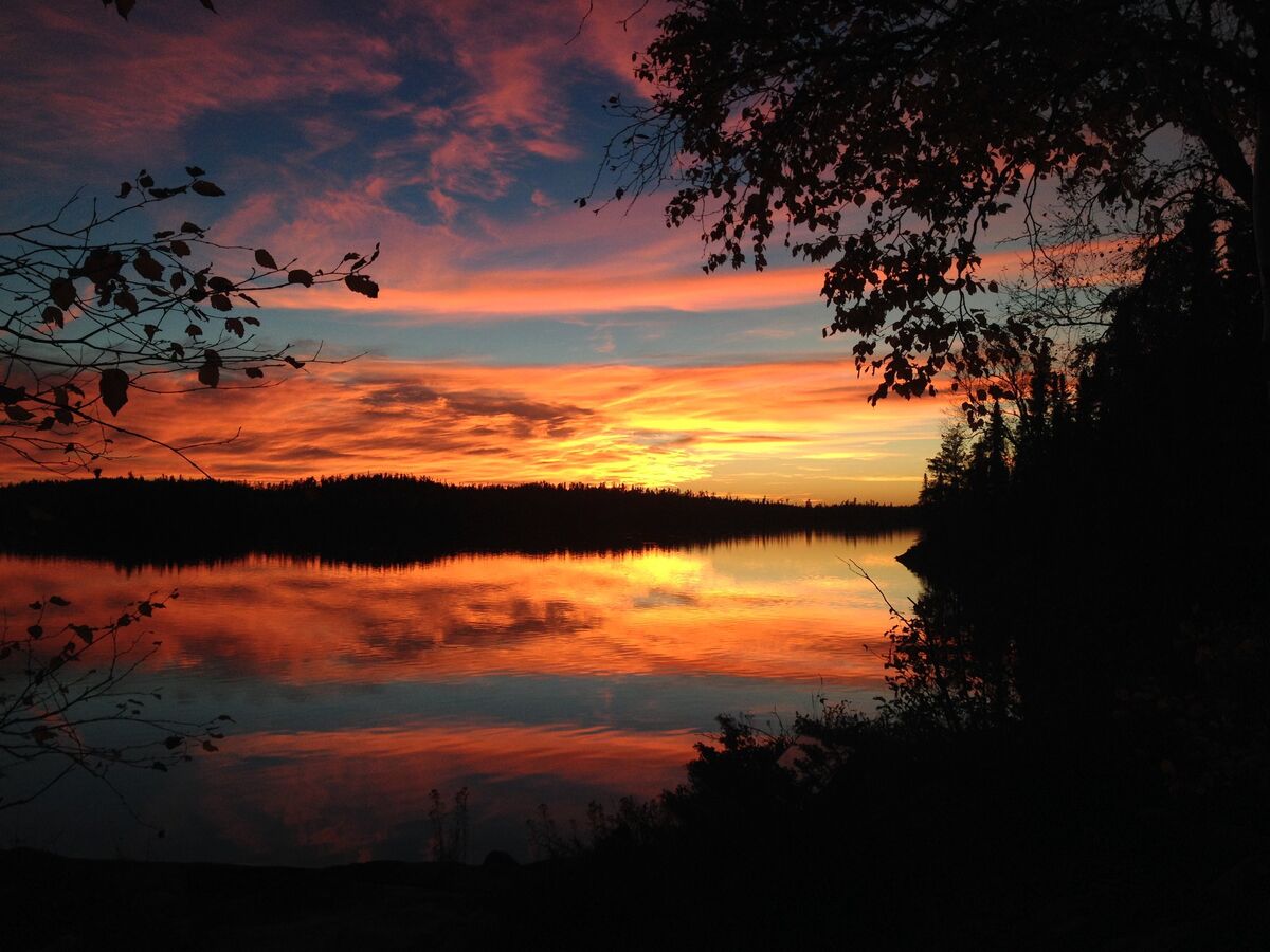 Sunset at Viking Island Lodge.