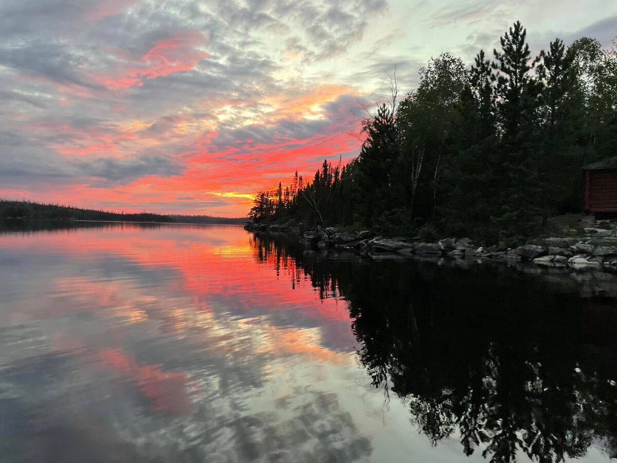 Sunset over Douglas Lake at Viking Island Lodge