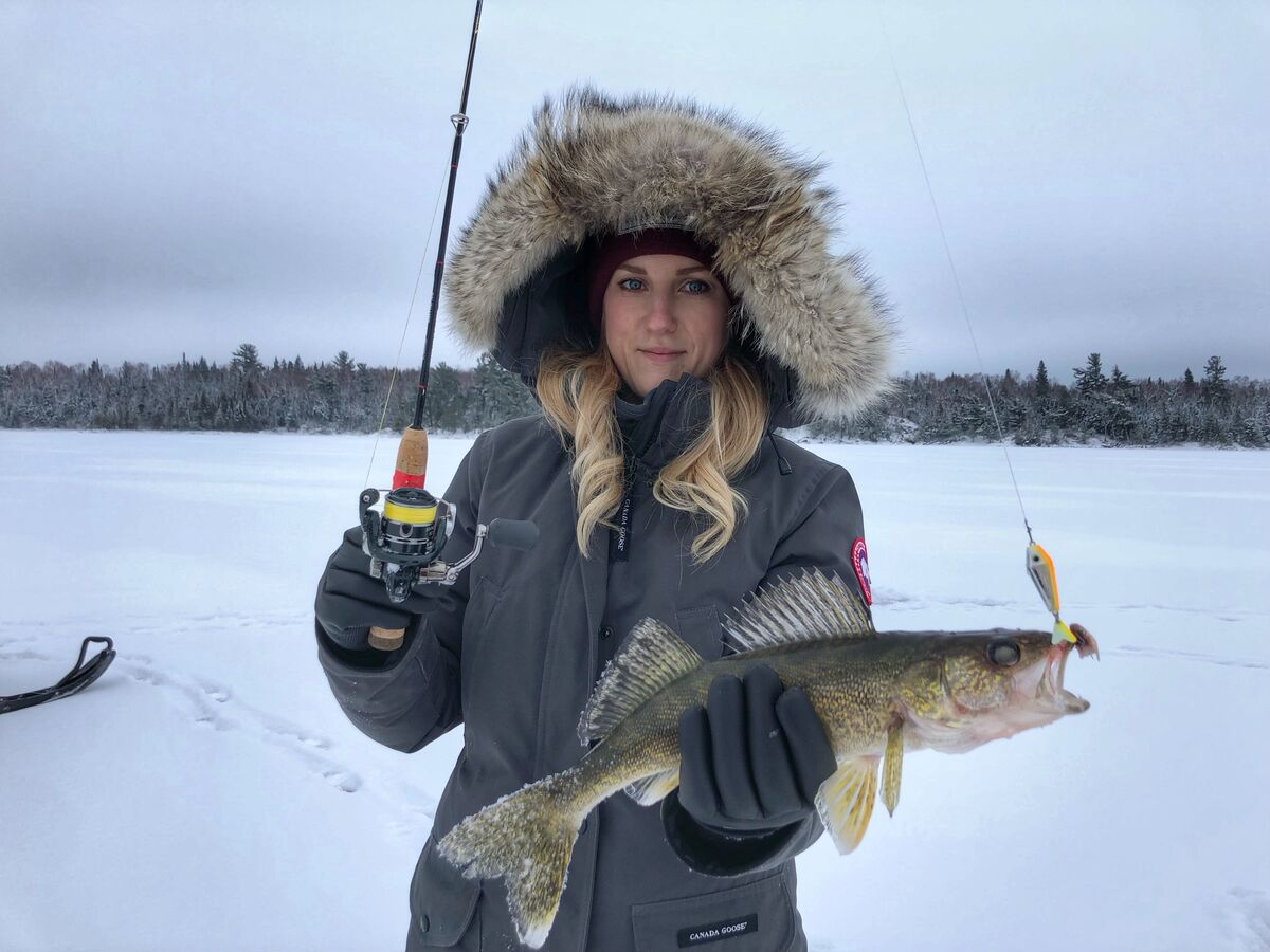 ice fishing for walleye