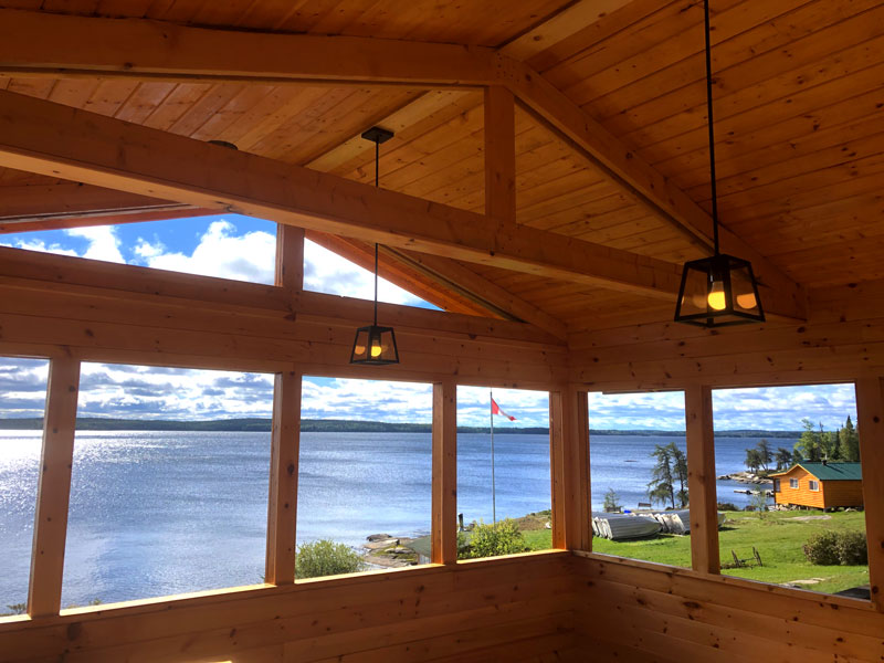 View from the new cabin at Sydney Lake Lodge