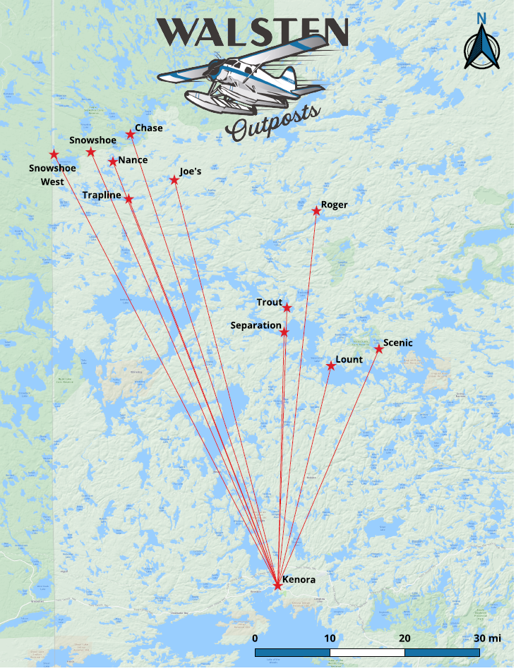 Location of Walsten Outposts Cabins