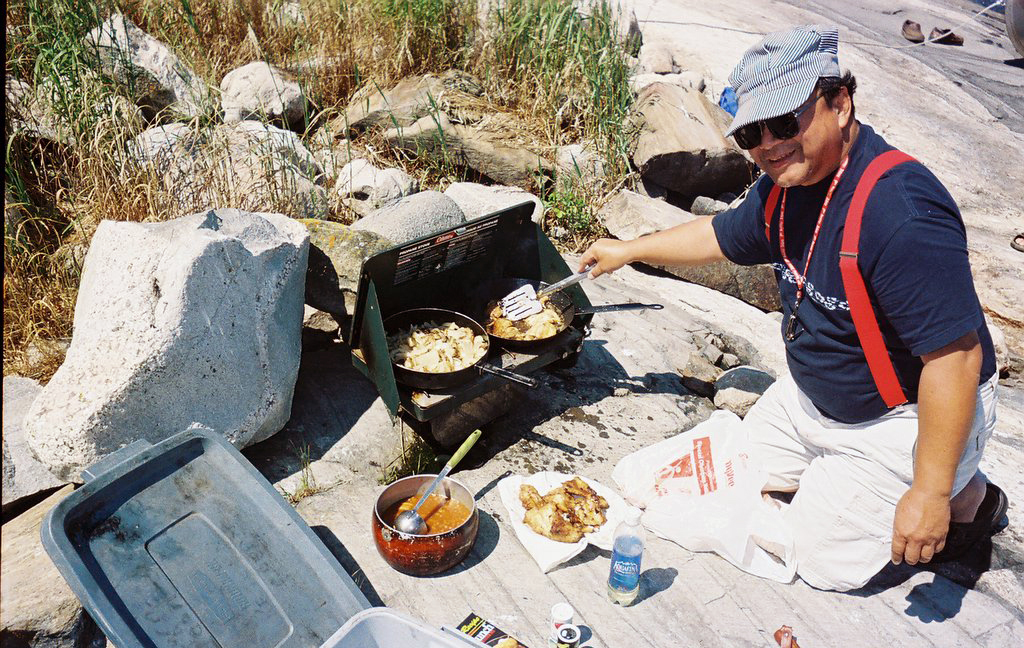 Walleye shore lunch in Pickle Lake