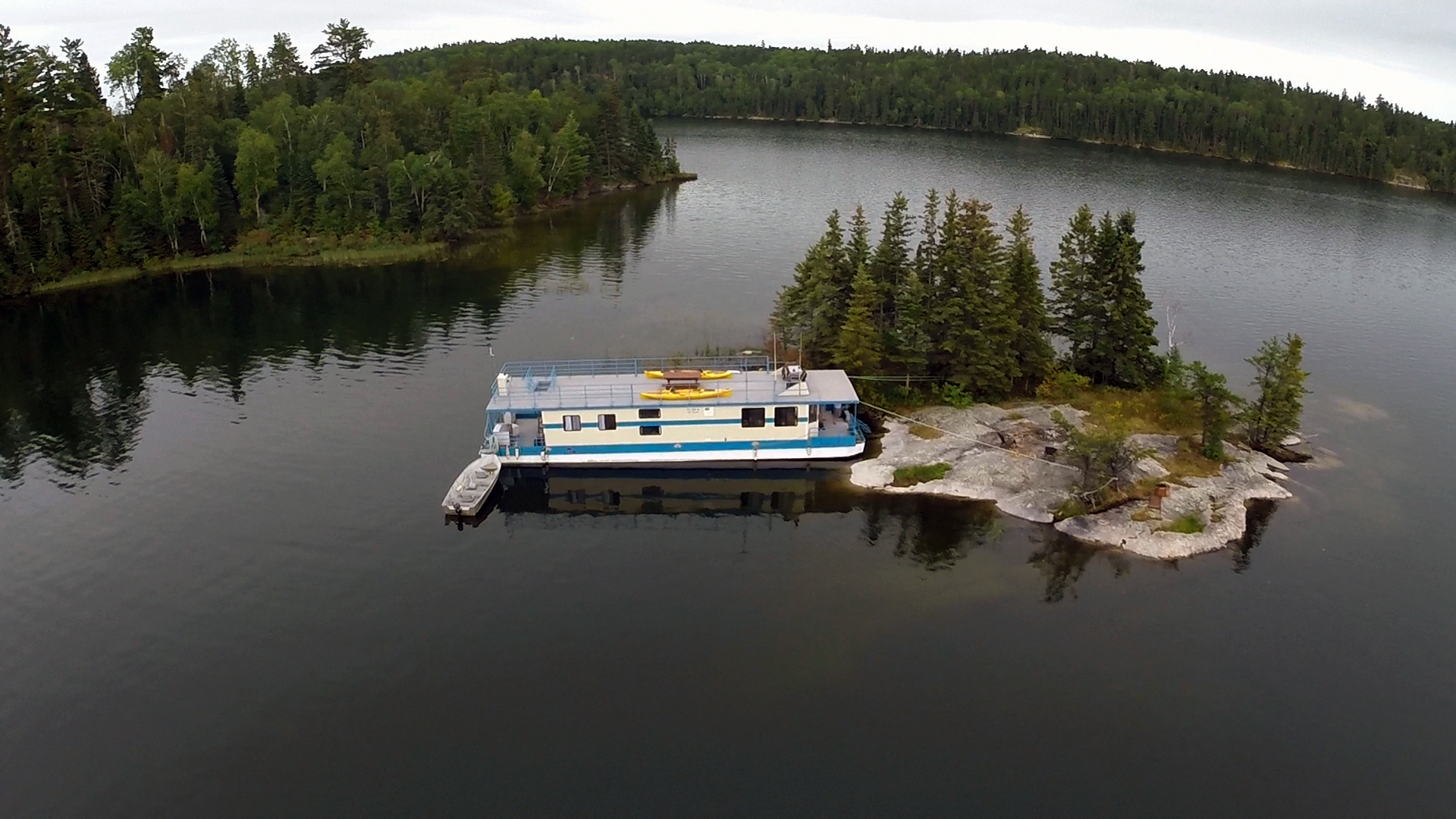 floating lodges of sioux narrows sunset country, ontario