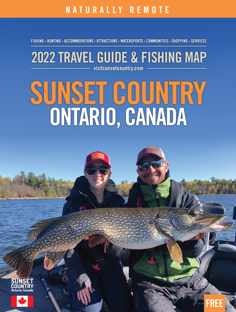 get your free travel guide and fishing map for Ontario's Sunset Country, Canada