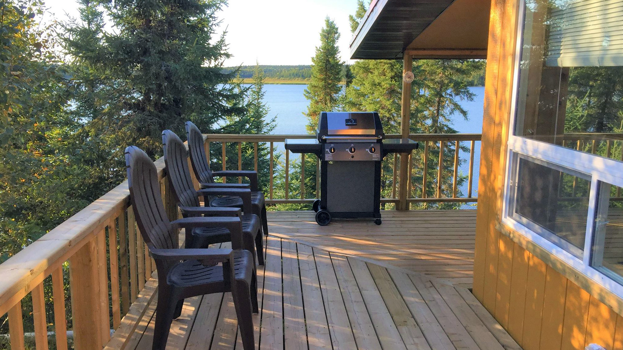 Lac Seul Lodge Sunset Country Ontario Canada   Lac Seul Lodge Lakeside Deck 