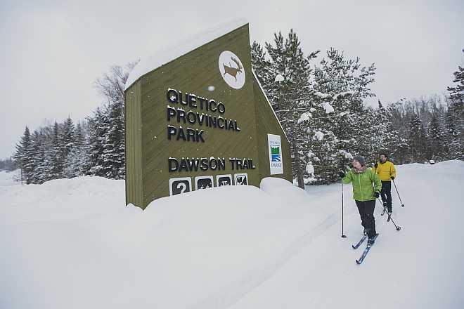 Cross country skiing in Quetico Park.