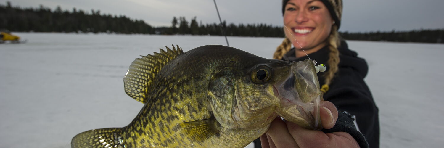 Slab Crappie Remote Ice Fishing Adventure